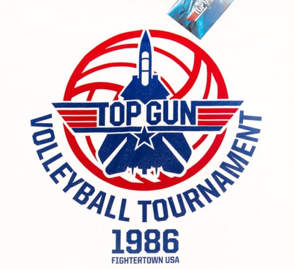 Top Gun 'Volleyball Logo' White Adult T-Shirts